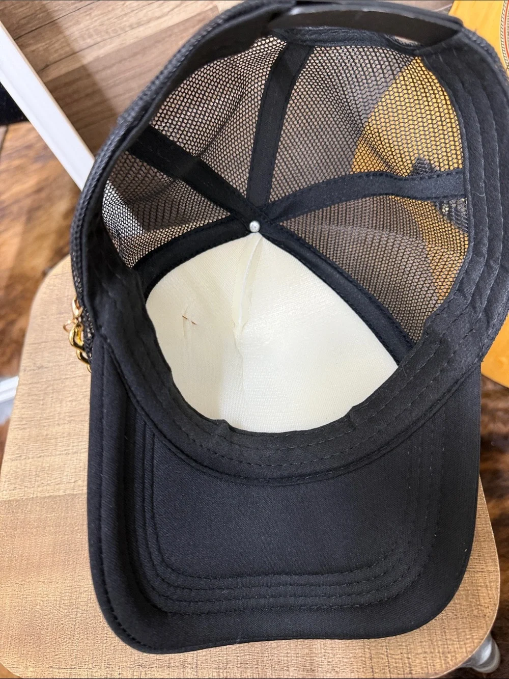 Trucker hat. Touchdown Glitter Star Baseball Cap - Gold & Black